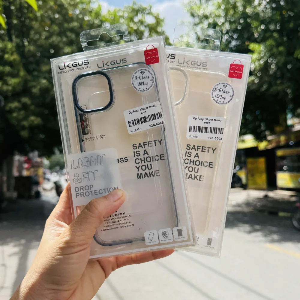 Ốp lưng iPhone 15 Plus Likgus K-Glass trong suốt