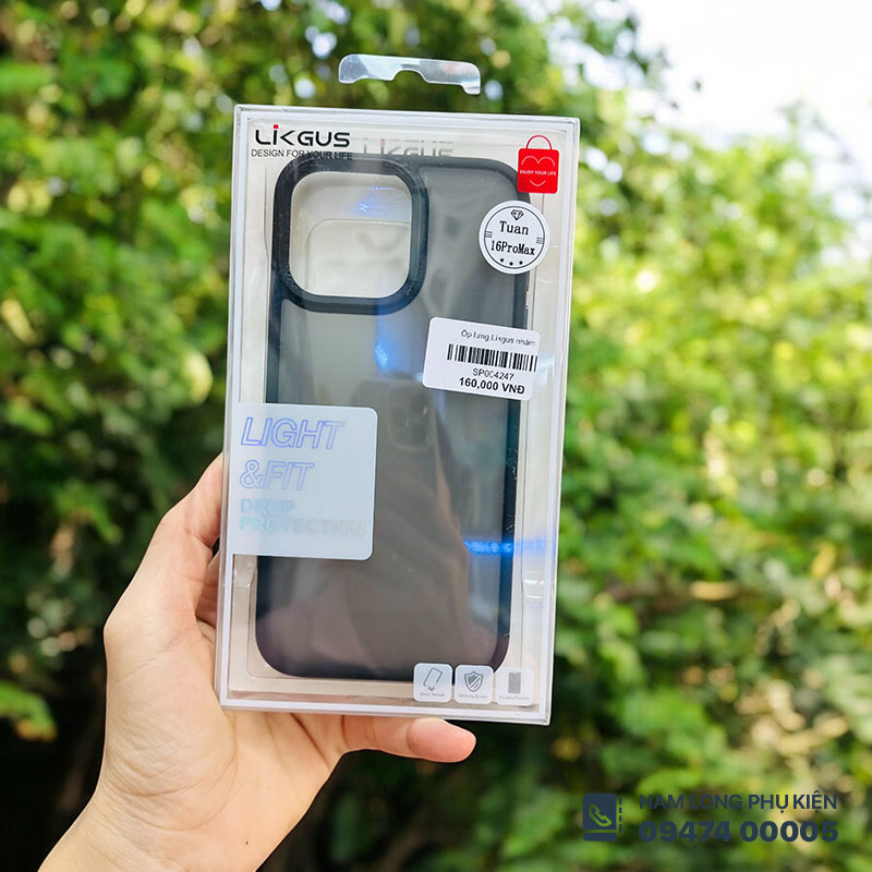 Ốp Magsafe iPhone 16 Pro Max LIKGUS lưng mờ chống sốc