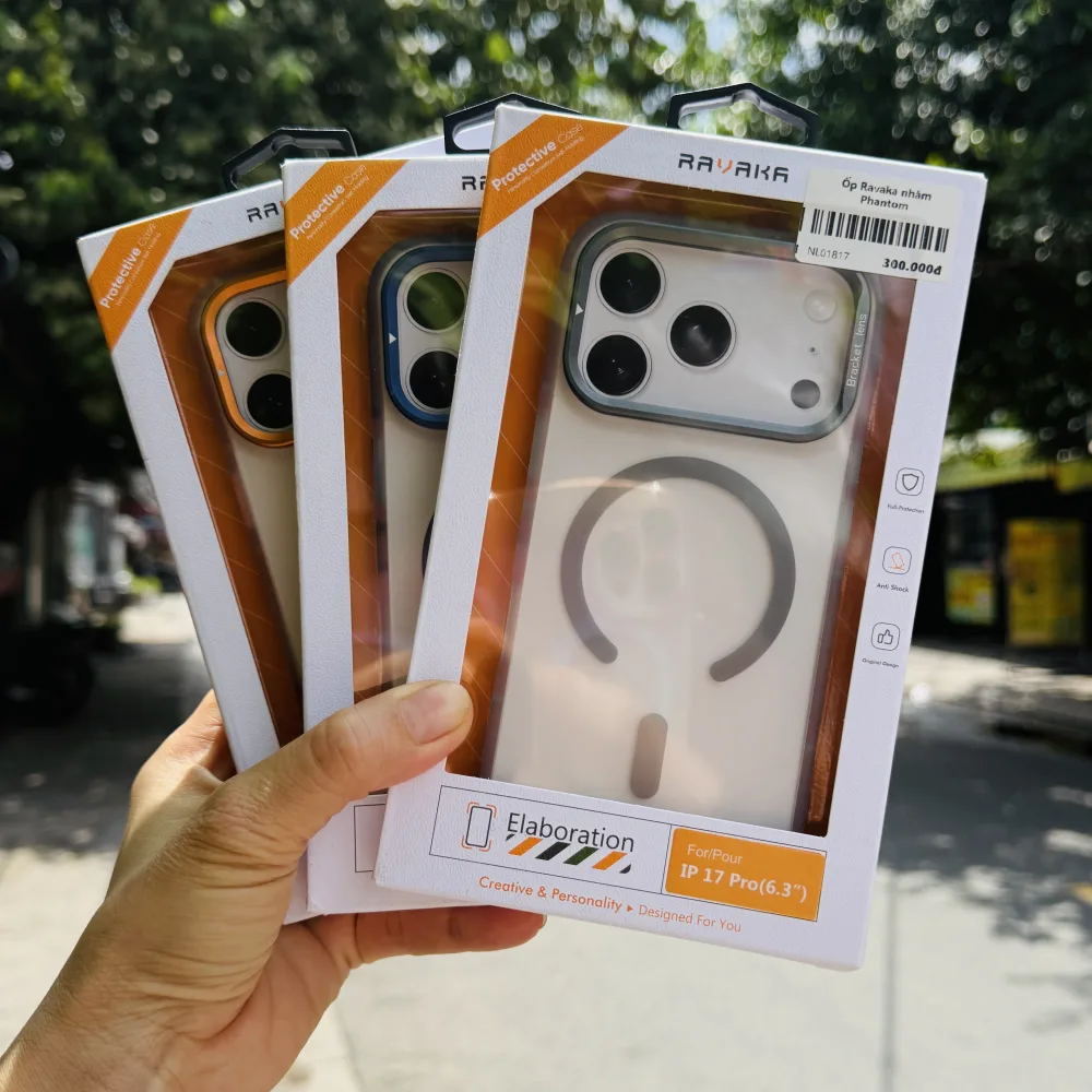 Ốp lưng iPhone 17 Pro/ 18 Pro Ravaka Phantom kệ