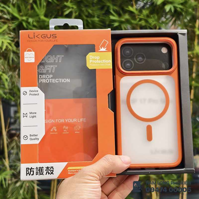 Ốp lưng iPhone 17 Pro Max/ 18 Pro Max Likgus nhám magsafe