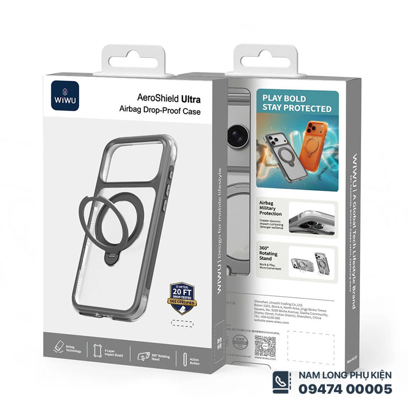 Ốp lưng iPhone 17 Pro Max/ 18 Pro Max WiWU AeroShield Ultra AS-203