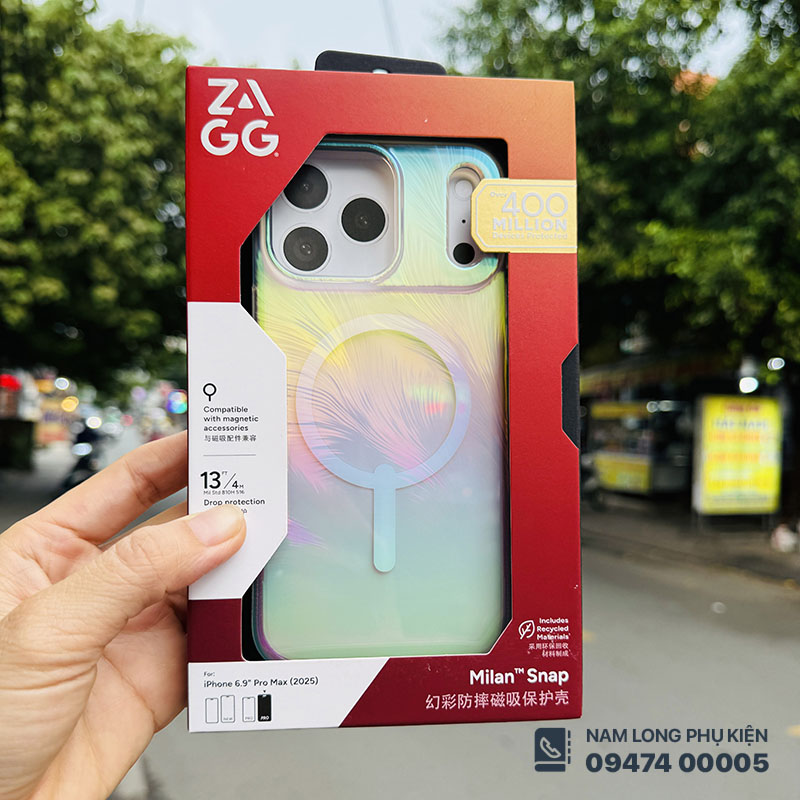 Ốp lưng iPhone 17 Pro Max/ 18 Pro Max ZAGG Milan Snap Iridescent