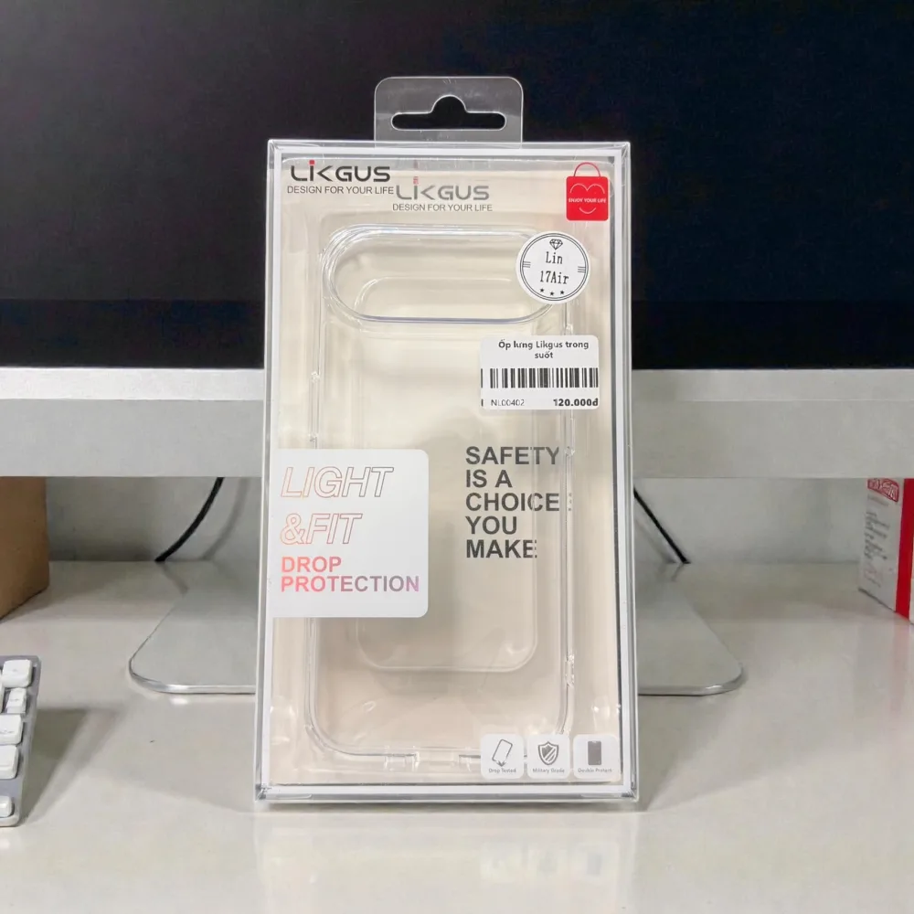 Ốp lưng iPhone 17 Air trong suốt Likgus