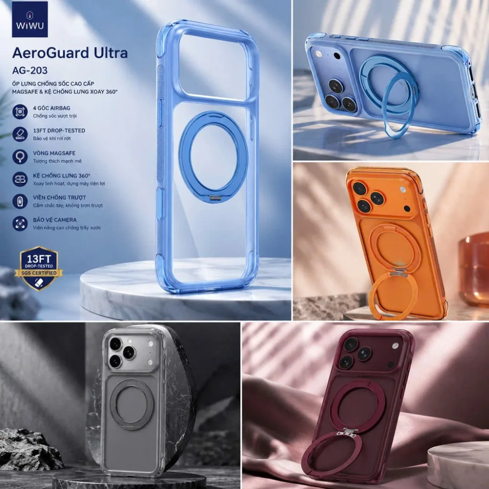 Ốp lưng iPhone 17 Pro Max/ 18 Pro max WiWU nhám AG-203 13FT
