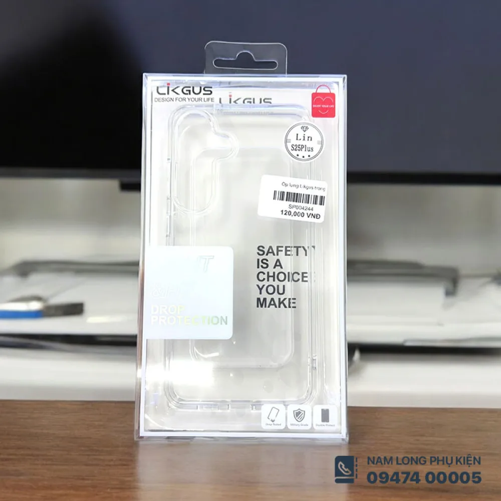 Ốp lưng trong suốt Galaxy S25 Plus Likgus