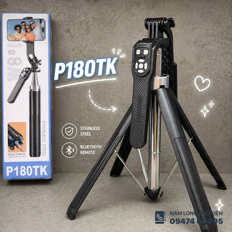 Gậy chụp hình Selfie Stick P180TK dài 1m8
