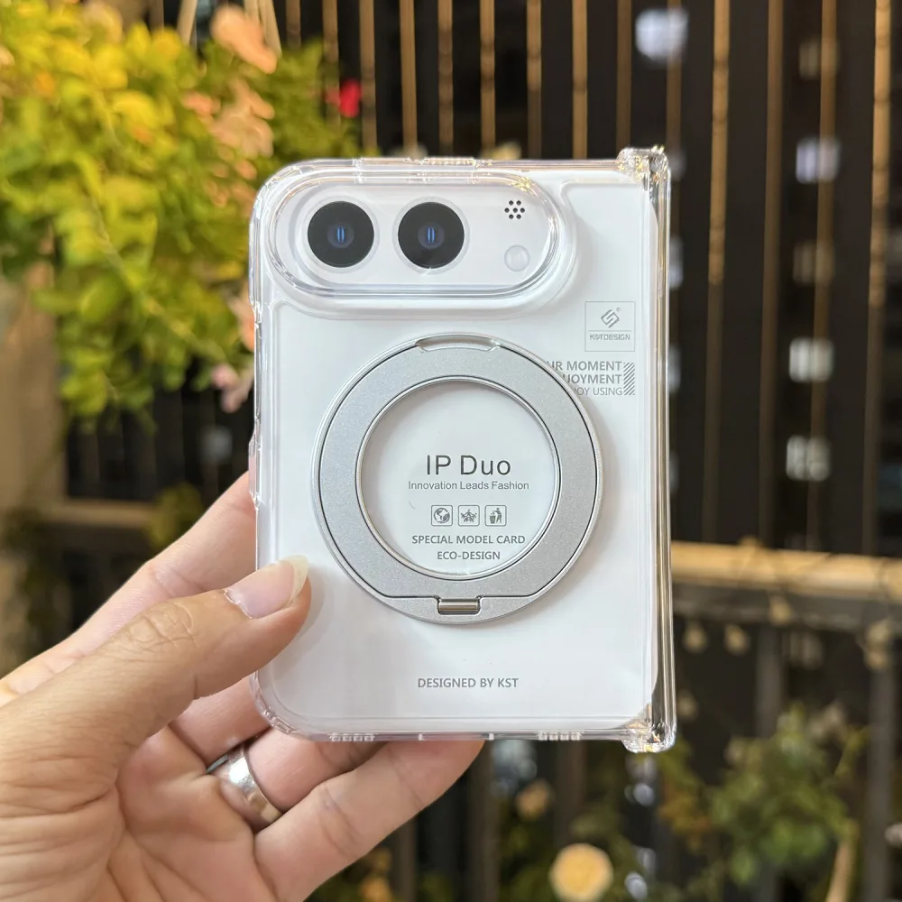 Ốp Lưng KSTDESIGN Trong Suốt Kèm Chân Chống iPhone Duo