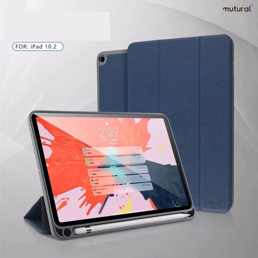 Bao da iPad 10.2 có khay chứa bút chính hãng Mutural