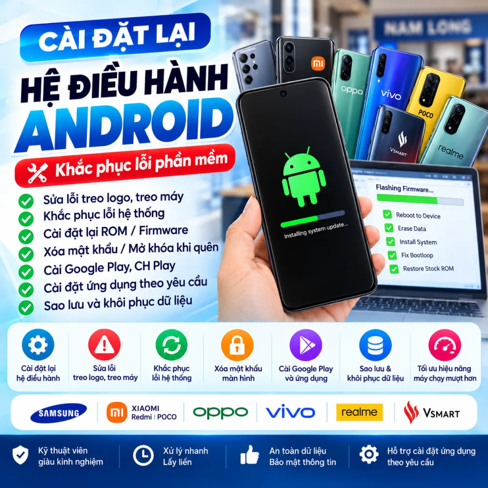 Cài Lại Hệ Điều Hành Android | Nam Long Phụ Kiện