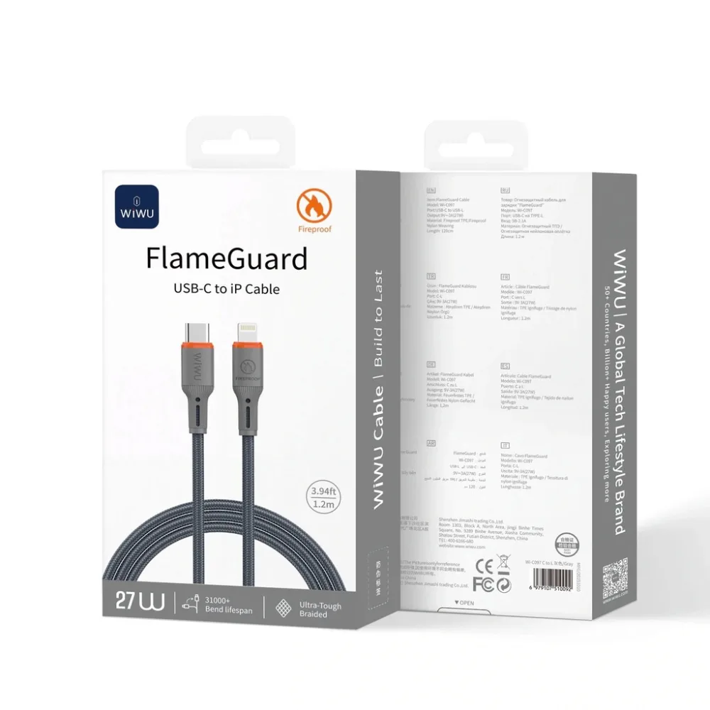 Cáp sạc iPhone 27W WiWU FlameGuard C097