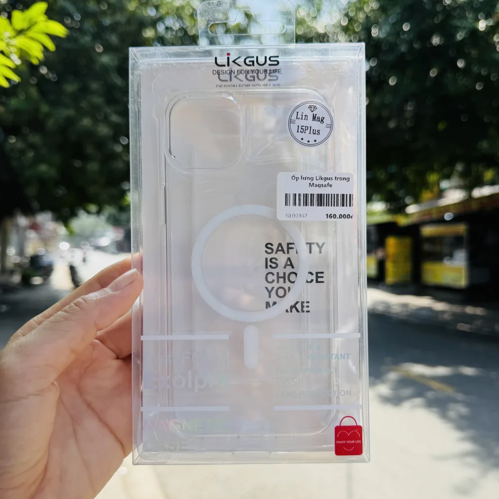 Ốp lưng iPhone 15 Plus Likgus trong suốt Magnetic