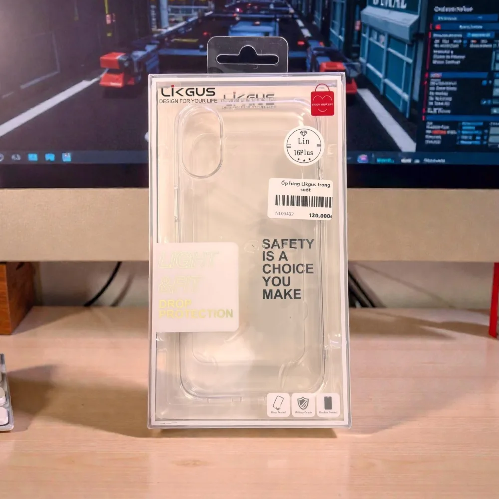 Ốp lưng trong suốt iPhone 16 Plus Likgus