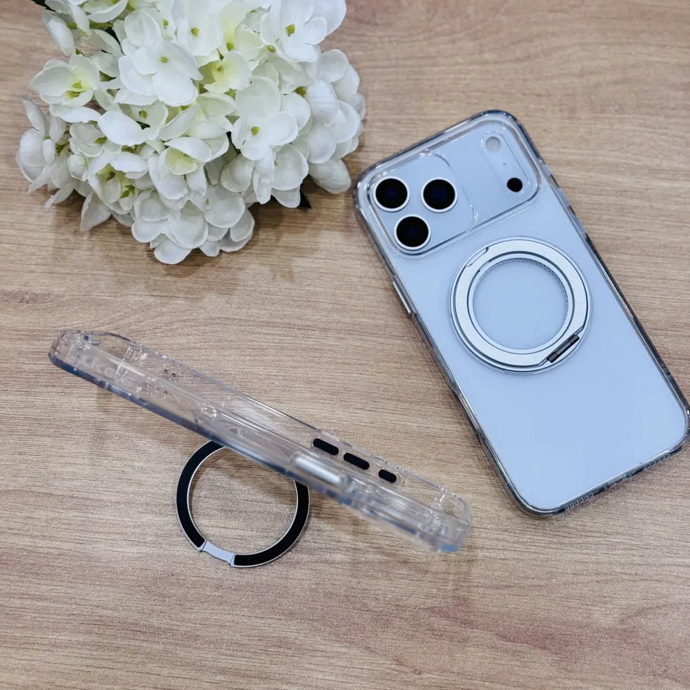 Ốp lưng iPhone 17 Pro Likgus Stand Magsafe trong suốt