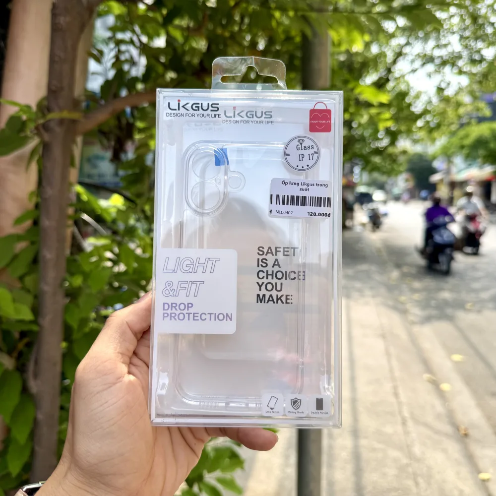 Ốp lưng iPhone 17 trong suốt Likgus chính hãng