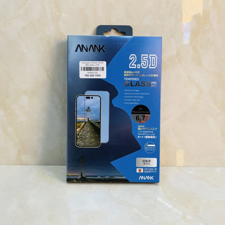 Cường lực iPhone 14 Pro Max Anank 2.5D chính hãng