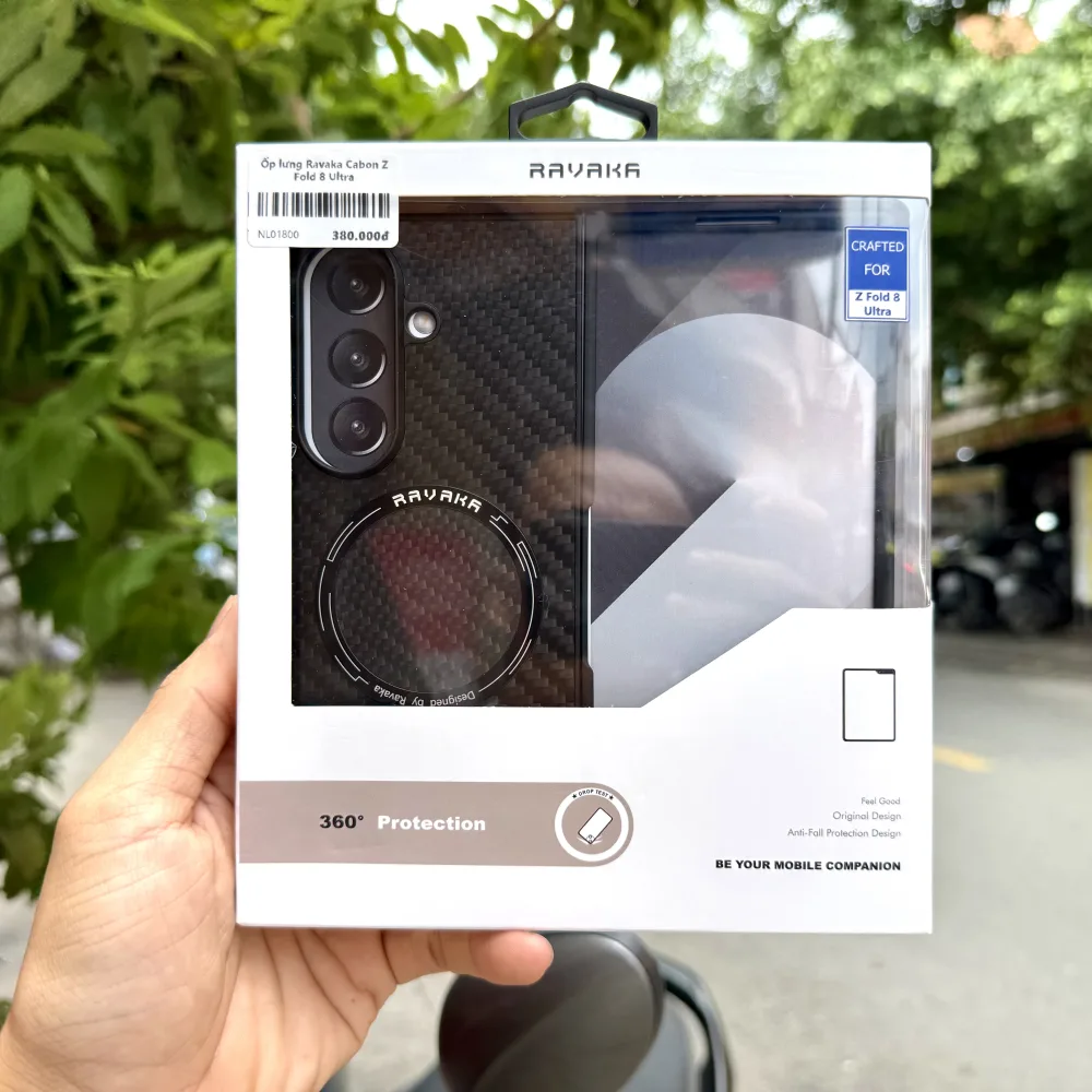 Ốp Lưng Galaxy Z Fold8 Ultra Ravaka MagSafe Vân Carbon Chính Hãng