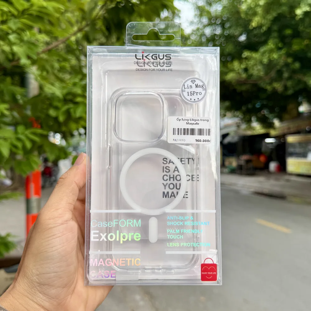 Ốp lưng iPhone 15 Pro Likgus trong suốt Magsafe
